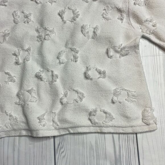 Milly white Circle Fringe bell sleeve cropped sweater Small - Picture 6 of 9